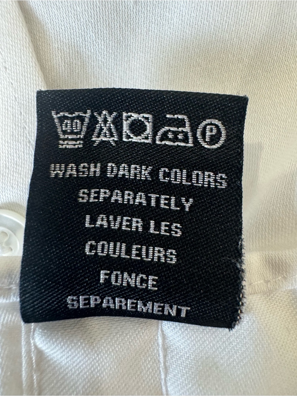 Bellissimo Wrinkle Free Slim Fit Dress Shirt White Size 16 34/35 Cotton Blend - Picture 11 of 12